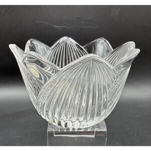 Mikasa Silver Crest Crystal Decorative Bowl - 6" x 4" Made in Germany Vintage